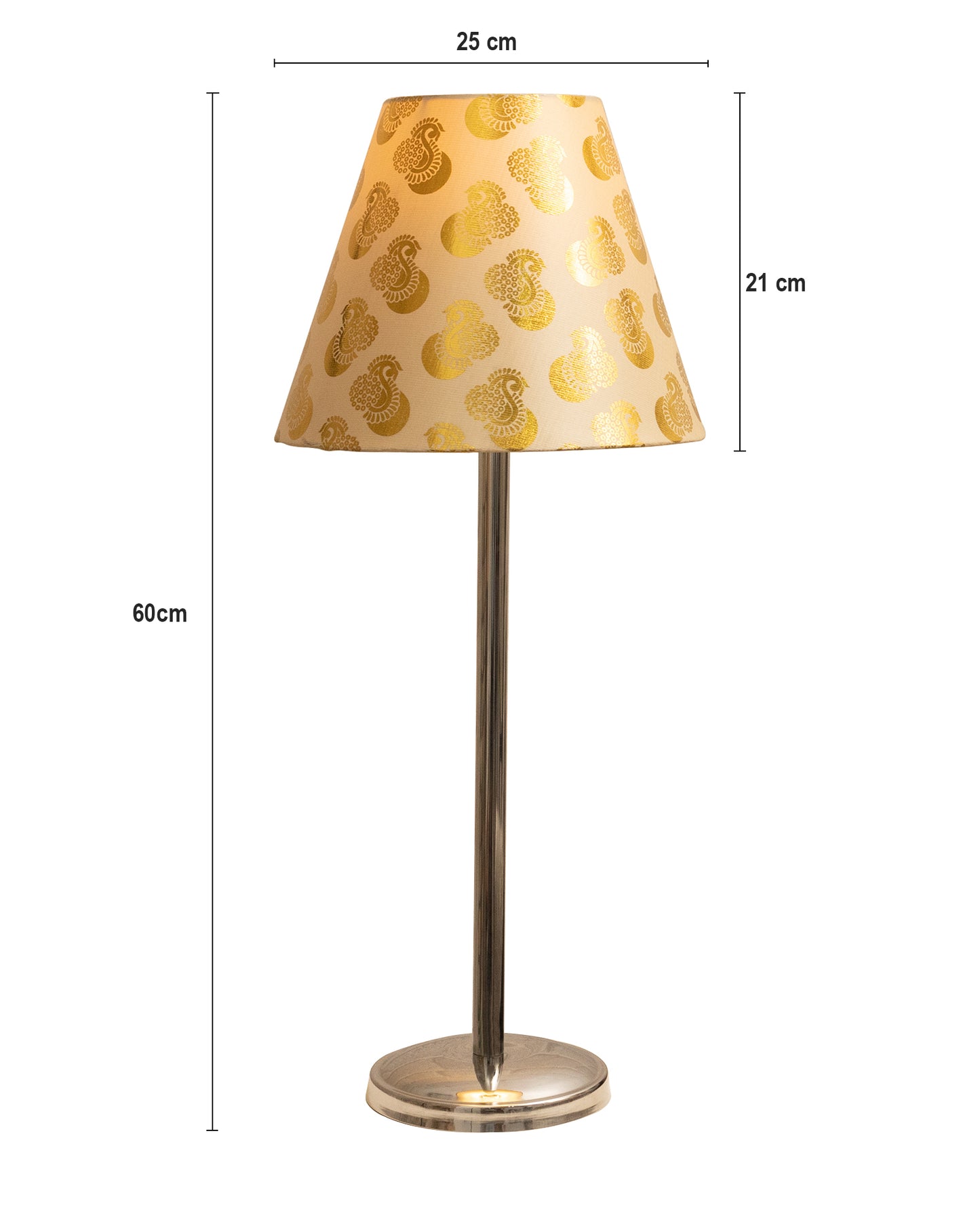 Gray Chrome 16" Suave Table Lamp with Fabric Shade, Bedside Light