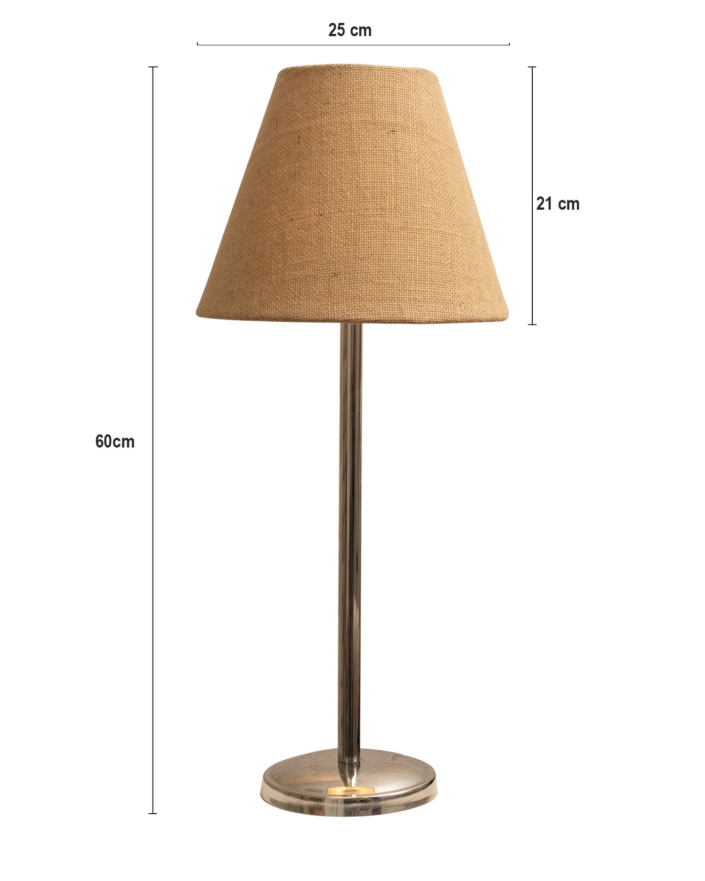 Gray Chrome 16" Suave Table Lamp with Fabric Shade, Bedside Light