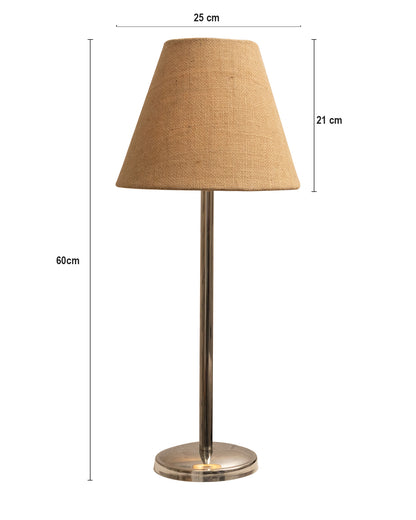 Gray Chrome 16" Suave Table Lamp with Fabric Shade, Bedside Light