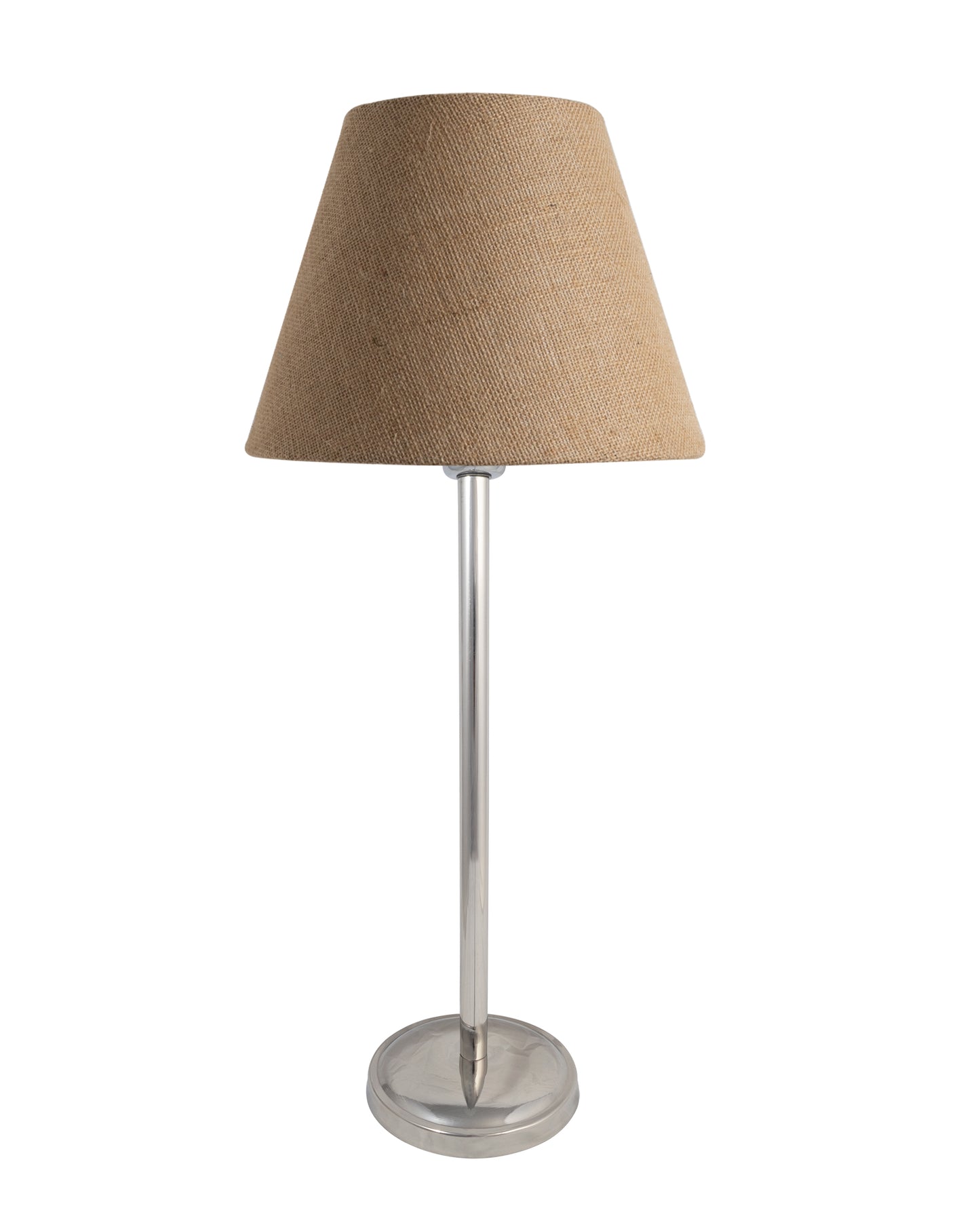Gray Chrome 16" Suave Table Lamp with Fabric Shade, Bedside Light