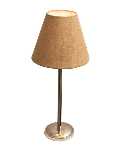 Gray Chrome 16" Suave Table Lamp with Fabric Shade, Bedside Light