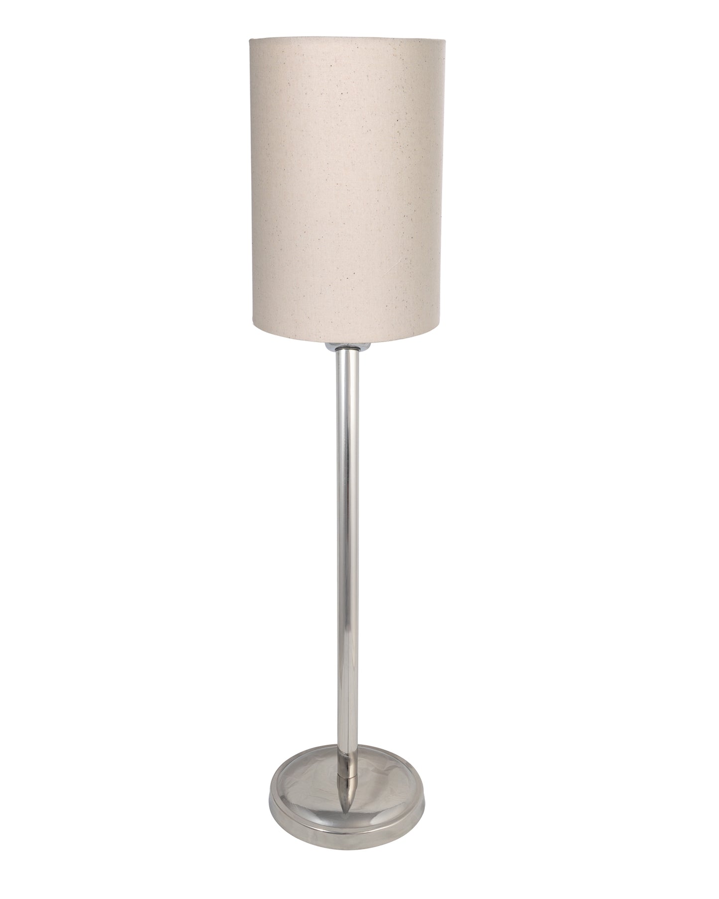 Gray Chrome 16" Suave Table Lamp with Fabric Shade, Bedside Light