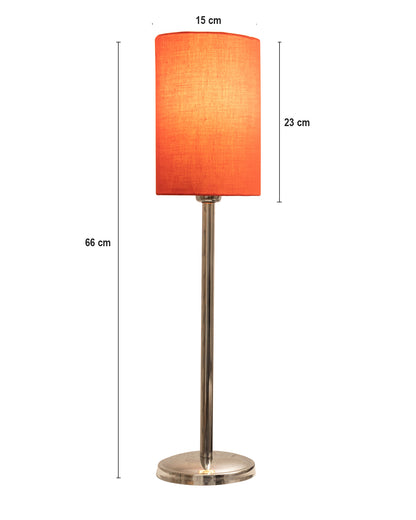 Gray Chrome 16" Suave Table Lamp with Fabric Shade, Bedside Light