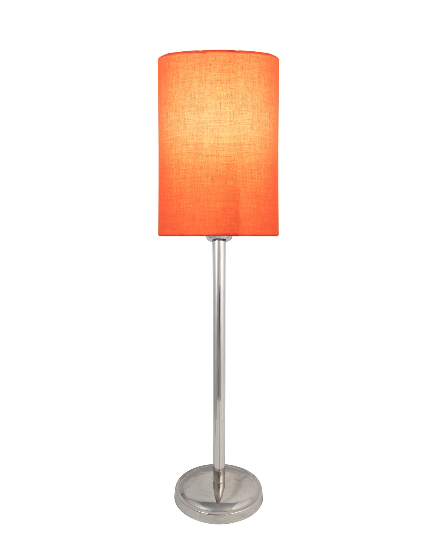 Gray Chrome 16" Suave Table Lamp with Fabric Shade, Bedside Light