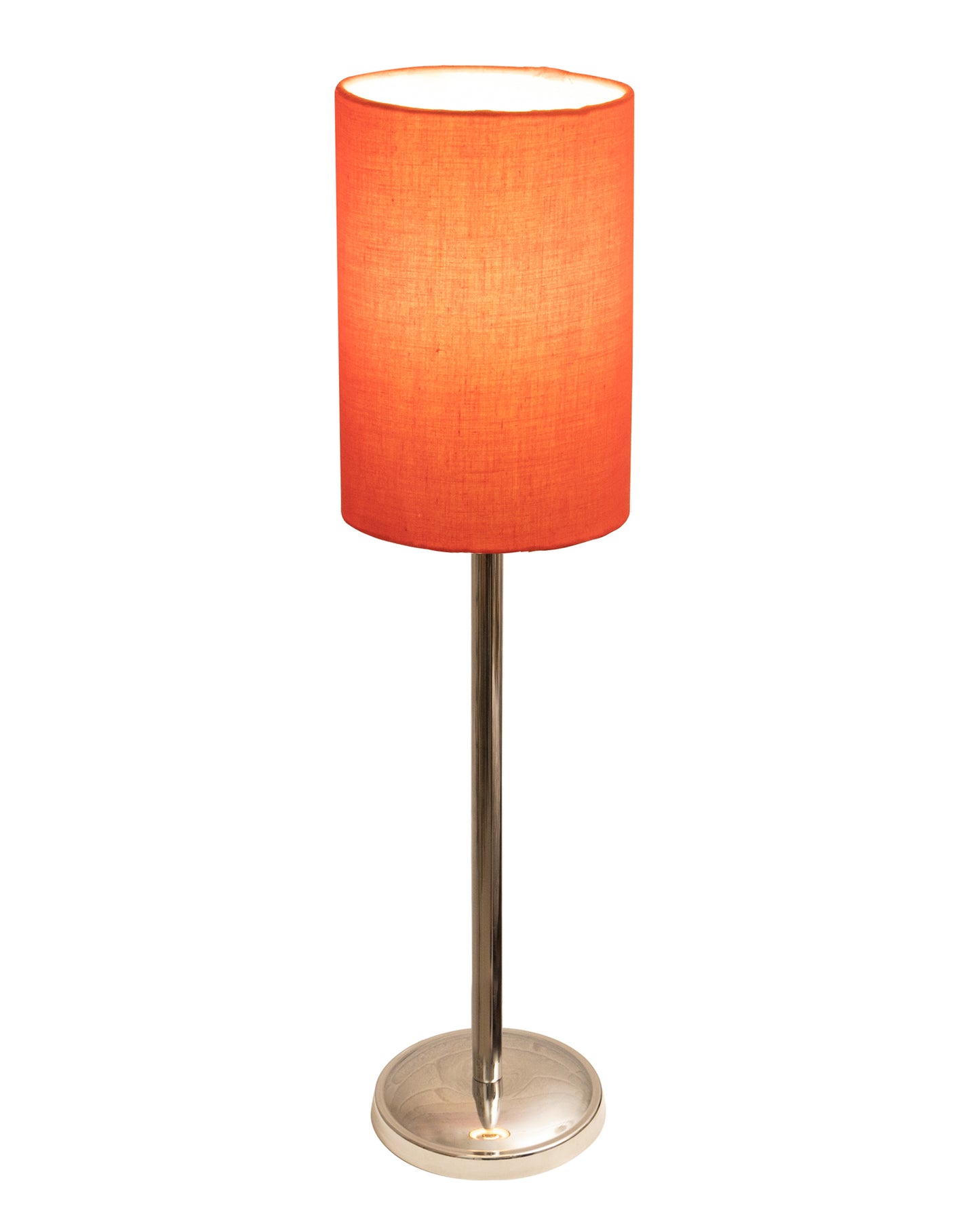 Gray Chrome 16" Suave Table Lamp with Fabric Shade, Bedside Light