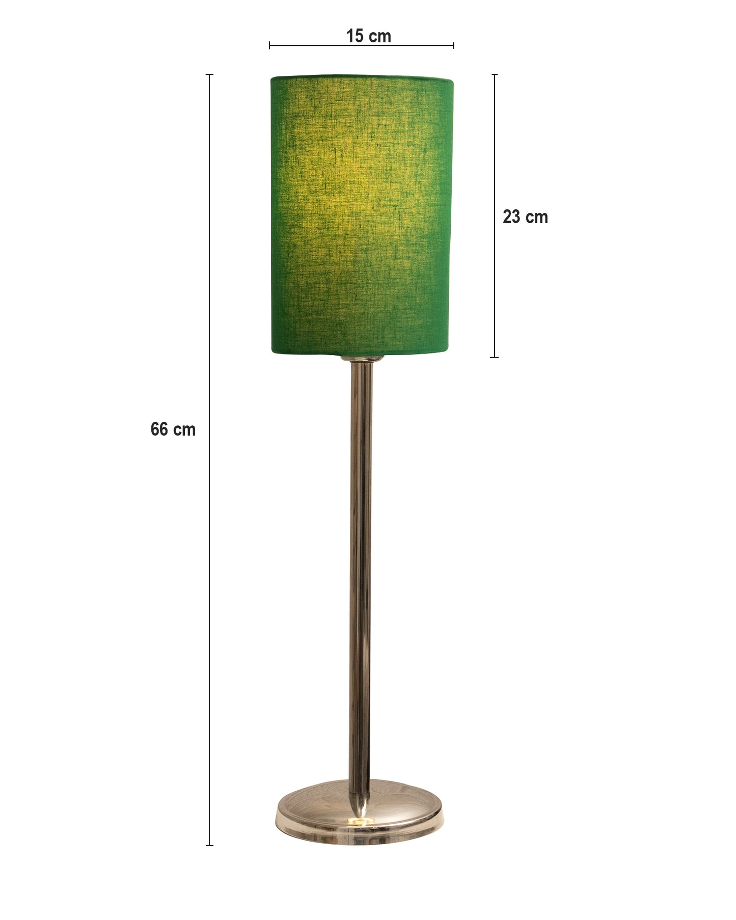 Gray Chrome 16" Suave Table Lamp with Fabric Shade, Bedside Light