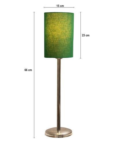 Gray Chrome 16" Suave Table Lamp with Fabric Shade, Bedside Light