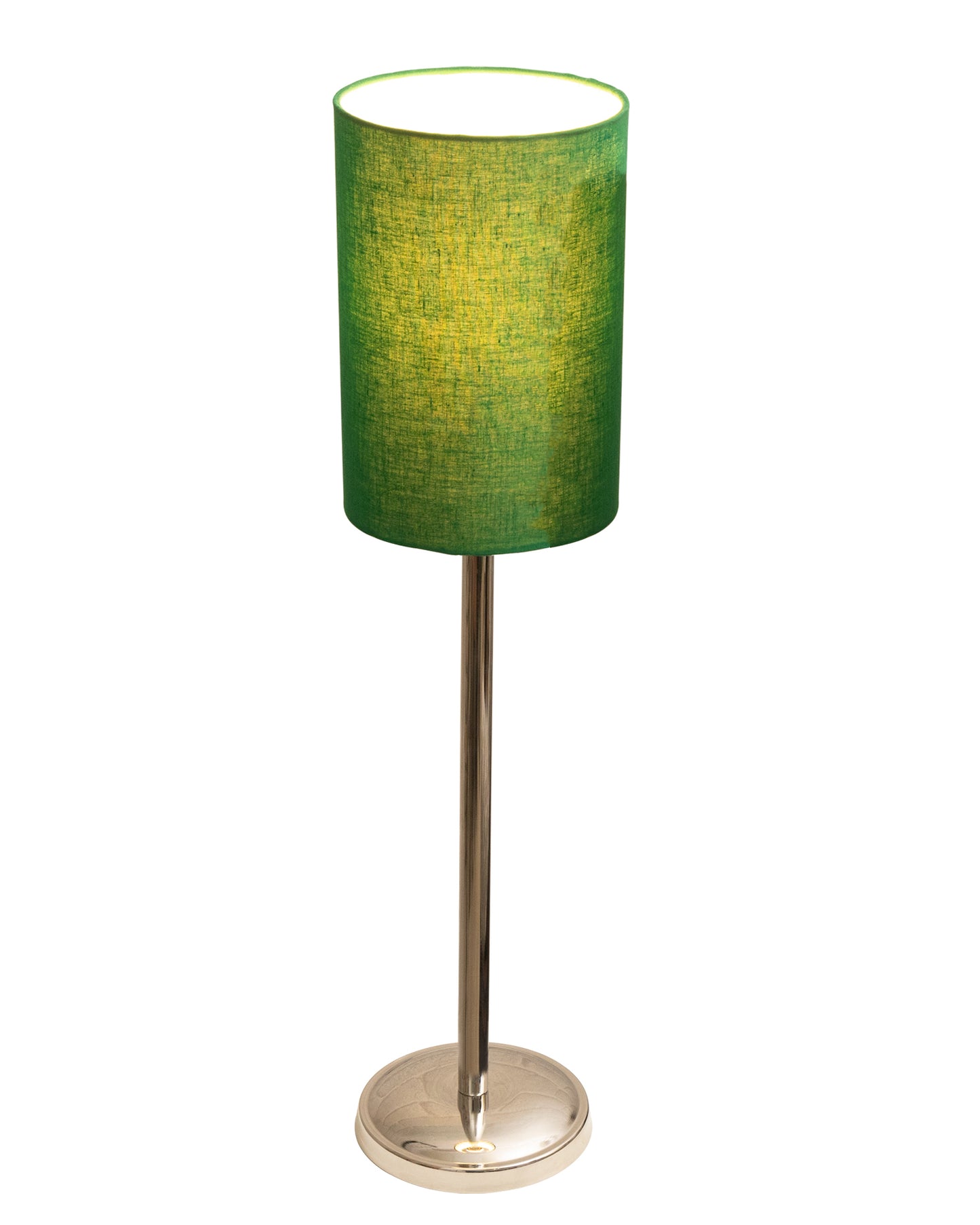 Gray Chrome 16" Suave Table Lamp with Fabric Shade, Bedside Light