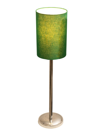 Gray Chrome 16" Suave Table Lamp with Fabric Shade, Bedside Light