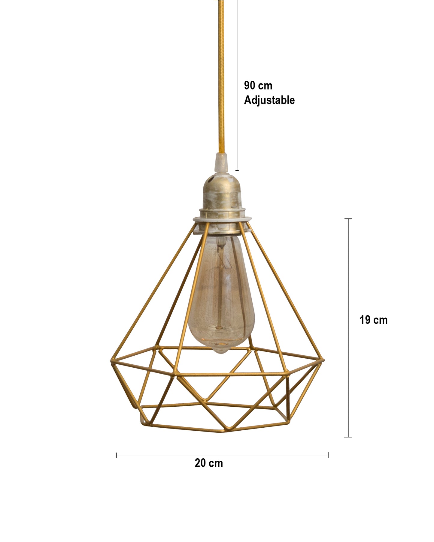 Lighting Golden Metal Cage Lampshade for Pendant Light With Antique handcraft brushed Holders Hanging Lighting Cord Fixture Farmhouse Bedroom Dining Room Decoration