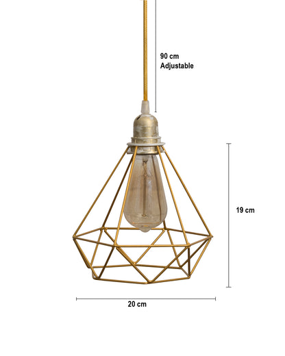 Lighting Golden Metal Cage Lampshade for Pendant Light With Antique handcraft brushed Holders Hanging Lighting Cord Fixture Farmhouse Bedroom Dining Room Decoration