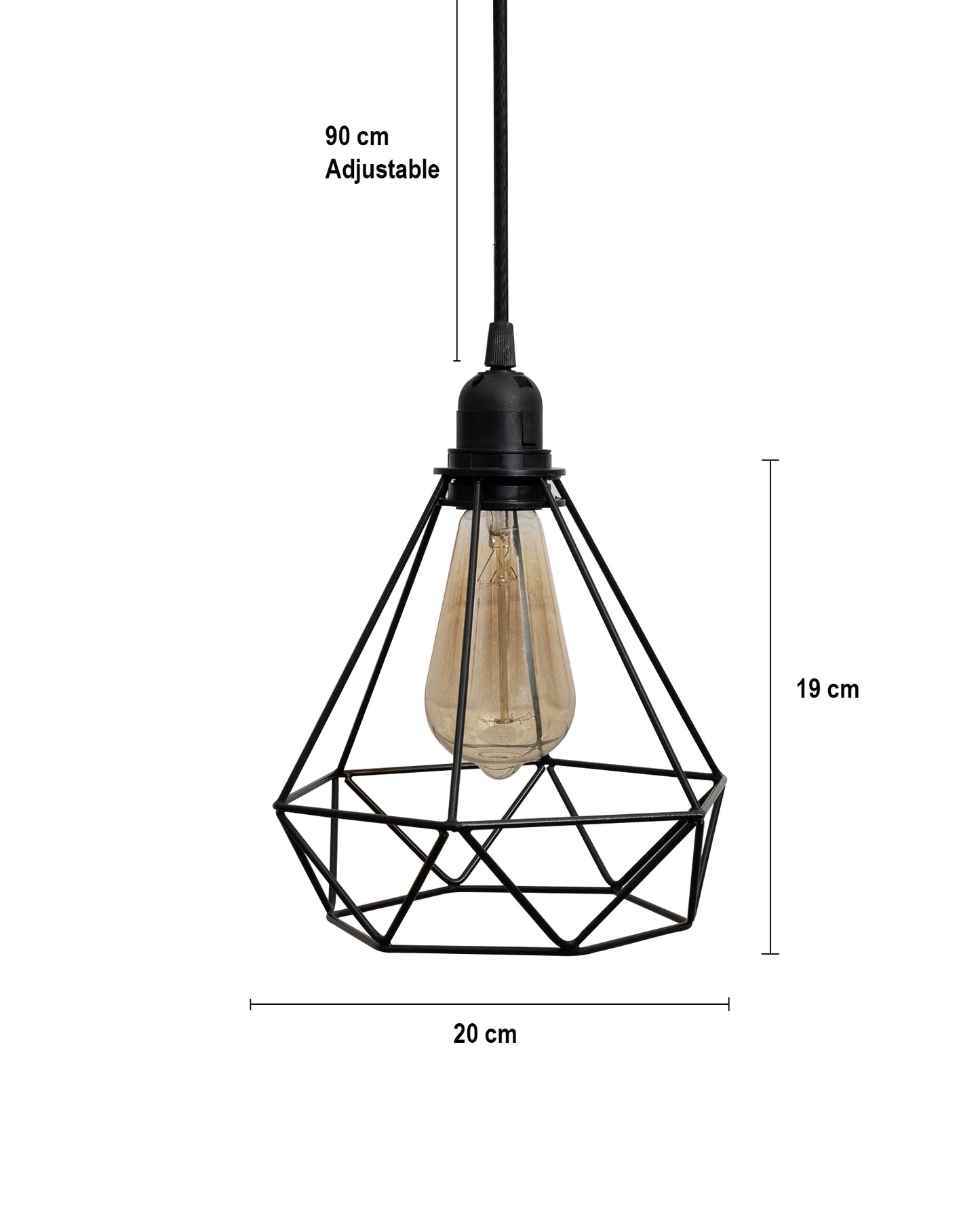 Lighting Black Metal Cage Lampshade for Pendant Light With Holder Hanging Lighting Cord Fixture Farmhouse Bedroom Dining Room Decoration