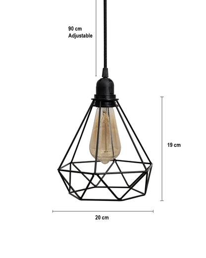 Lighting Black Metal Cage Lampshade for Pendant Light With Holder Hanging Lighting Cord Fixture Farmhouse Bedroom Dining Room Decoration