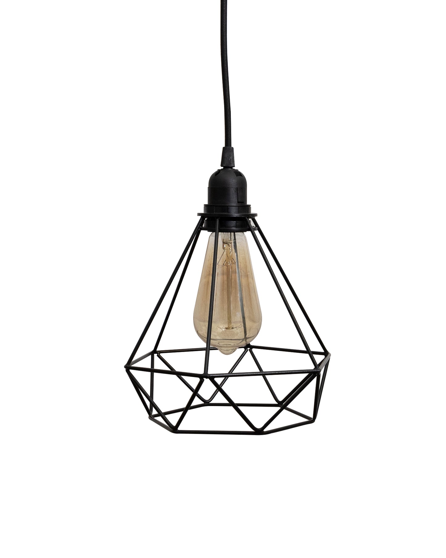 Lighting Black Metal Cage Lampshade for Pendant Light With Holder Hanging Lighting Cord Fixture Farmhouse Bedroom Dining Room Decoration