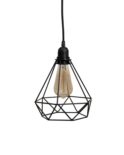 Lighting Black Metal Cage Lampshade for Pendant Light With Holder Hanging Lighting Cord Fixture Farmhouse Bedroom Dining Room Decoration