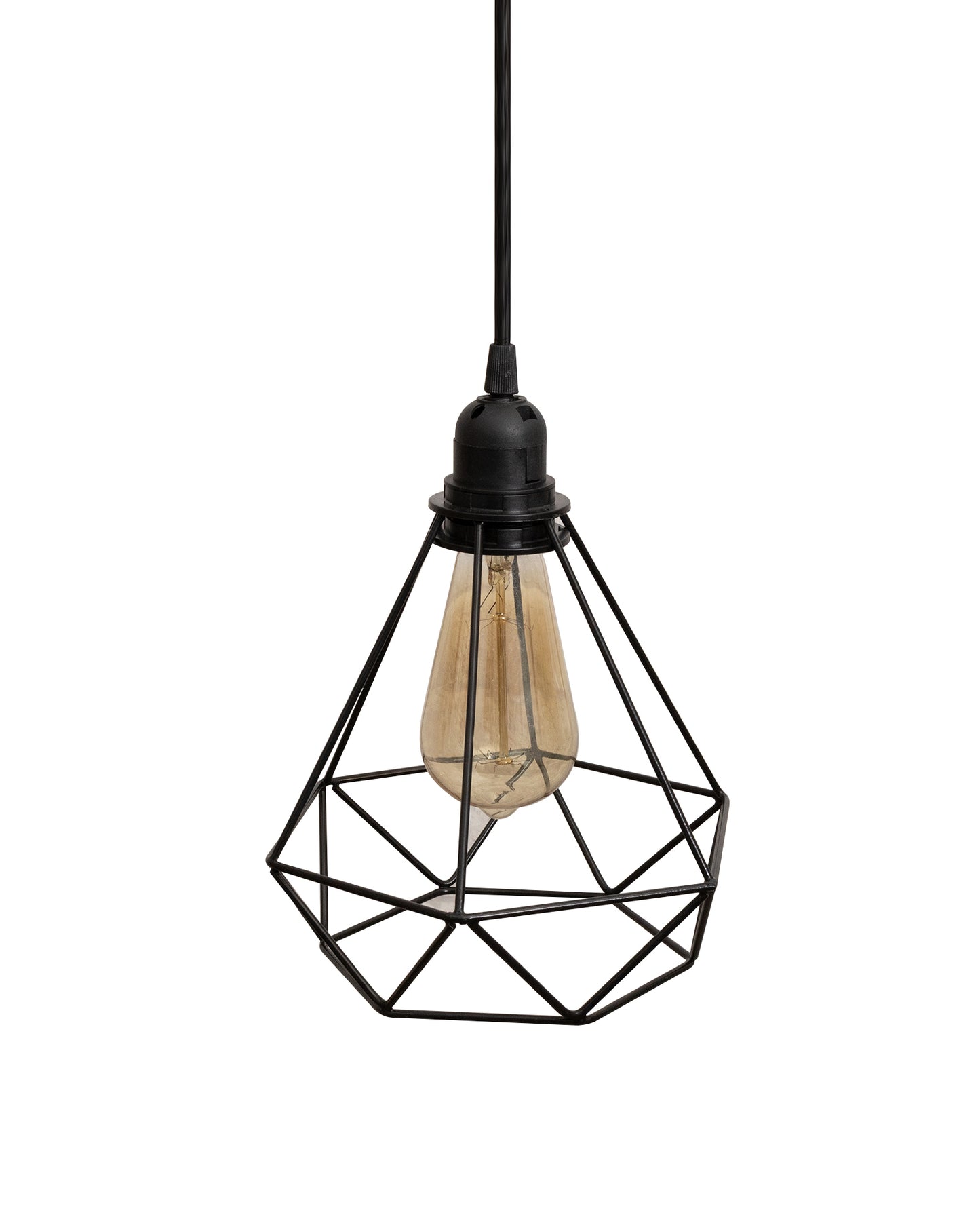 Lighting Black Metal Cage Lampshade for Pendant Light With Holder Hanging Lighting Cord Fixture Farmhouse Bedroom Dining Room Decoration