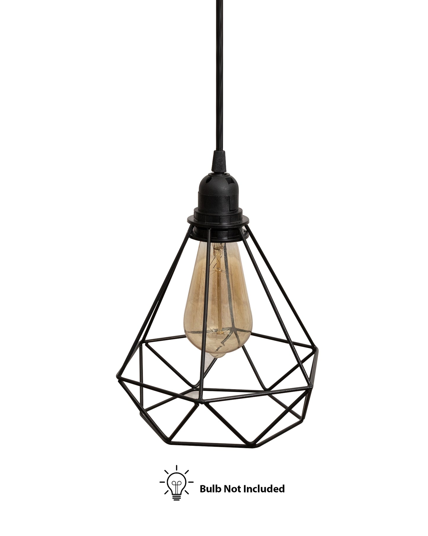 Lighting Black Metal Cage Lampshade for Pendant Light With Holder Hanging Lighting Cord Fixture Farmhouse Bedroom Dining Room Decoration