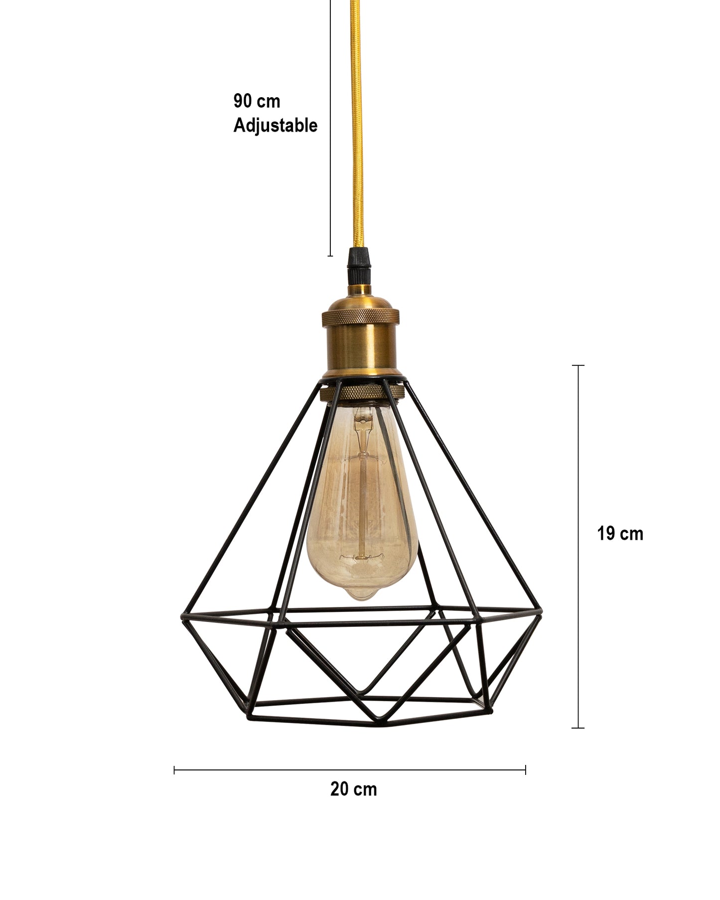 Lighting Black Metal Cage Lampshade for Pendant Light With Holder Hanging Lighting Cord Fixture Farmhouse Bedroom Dining Room Decoration
