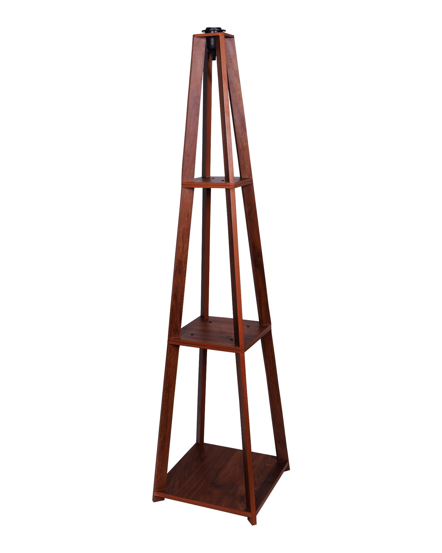 Homesake® Wood Natural Colour 3 Layer Floor Lamp for Living Room With 16" Oka Shade Jute Decor Corner Lamp For Living Room | Standing Lamp | Reading House Bedroom Home