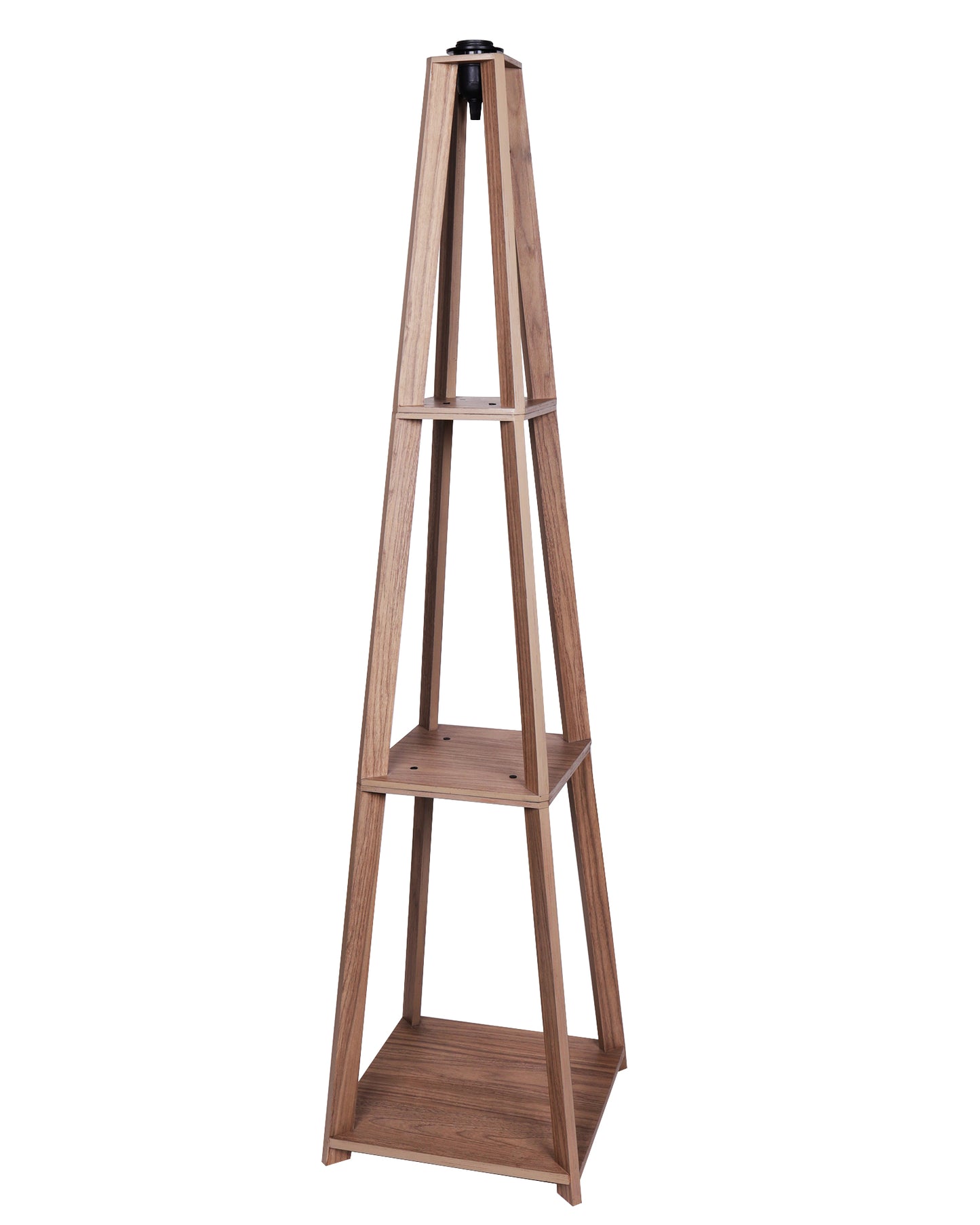 Homesake® Wood Natural Colour 3 Layer Floor Lamp for Living Room With 16" Oka Shade Jute Decor Corner Lamp For Living Room | Standing Lamp | Reading House Bedroom Home