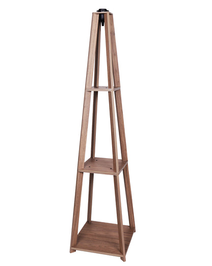 Homesake® Wood Natural Colour 3 Layer Floor Lamp for Living Room With 16" Oka Shade Jute Decor Corner Lamp For Living Room | Standing Lamp | Reading House Bedroom Home