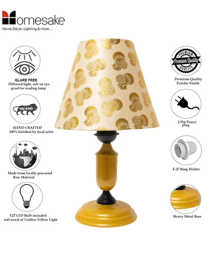 Murphy Golden Table Lamp with Shade, LED Bulb Included