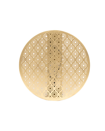 Moroccan Wall Round Light Shade, Engraved Wall Sconce Light Brass Finish