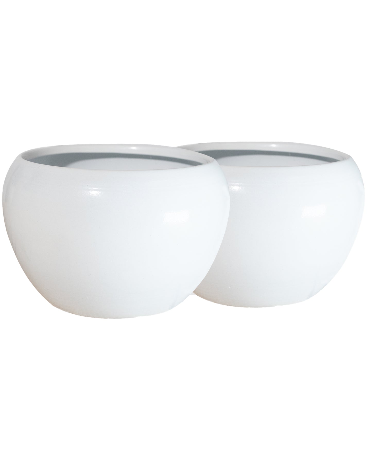 White Metal Flower Pot Succulent Plant Pot Indoor and Outdoor Set of 2