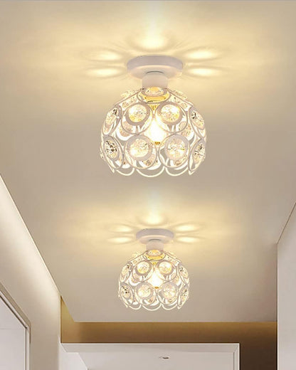 Dual Ring Crystal Flush Mount Ceiling Light, for Hallway Light Fixture Ceiling