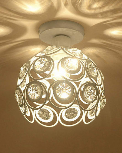 Dual Ring Crystal Flush Mount Ceiling Light, for Hallway Light Fixture Ceiling