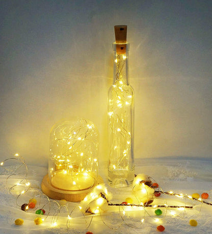 Wine Bottle Lights with Cork, LoveNite Battery Operated 20 LED Cork Shape Silver Wire Colorful Fairy Mini String Lights for DIY, Party, Decor, Christmas