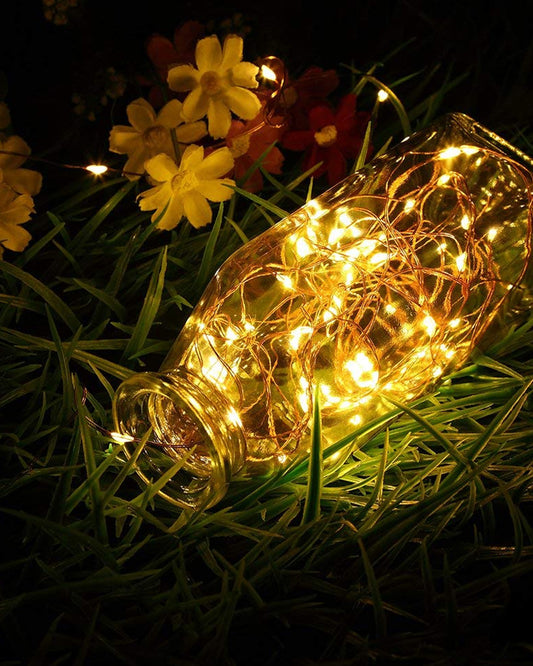 50-LED Fairy Copper String Lights 5m Waterproof, USB, Warm White