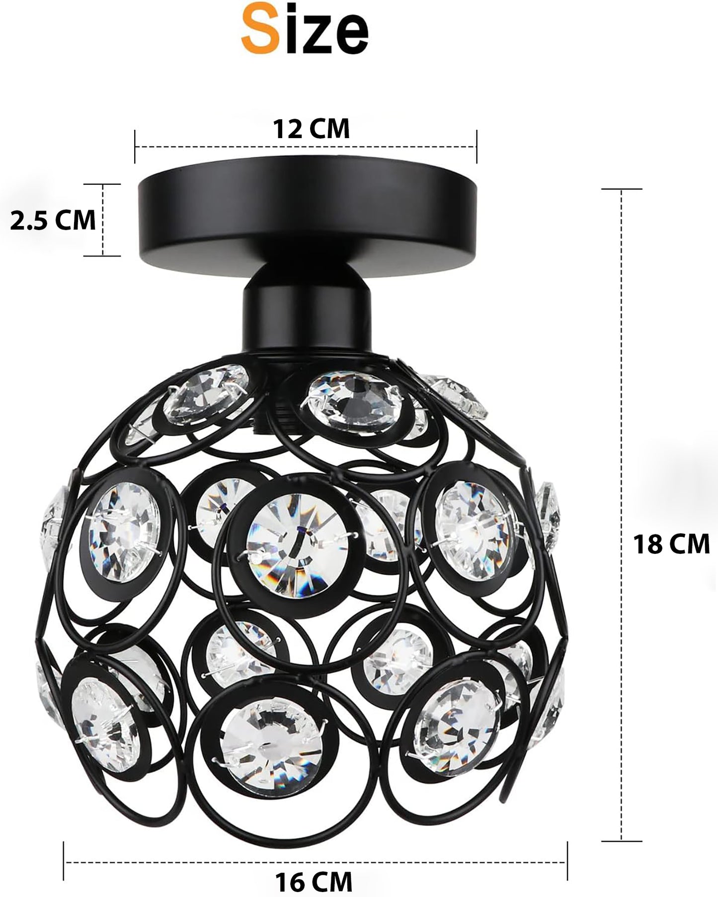 Dual Ring Crystal Flush Mount Ceiling Light, for Hallway Light Fixture Ceiling