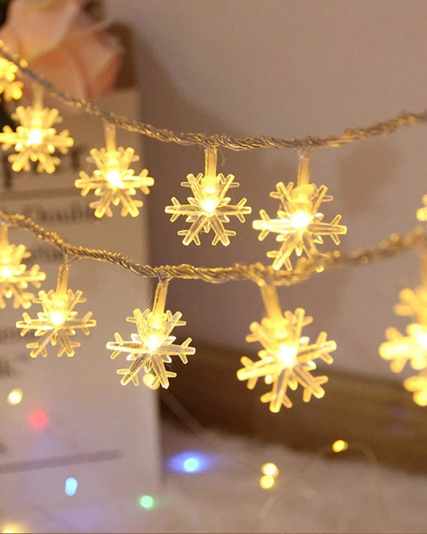 5M Snowflake Shaped LED String Lights for Christmas Indoor Outdoor, Party,Festival Garden Decor