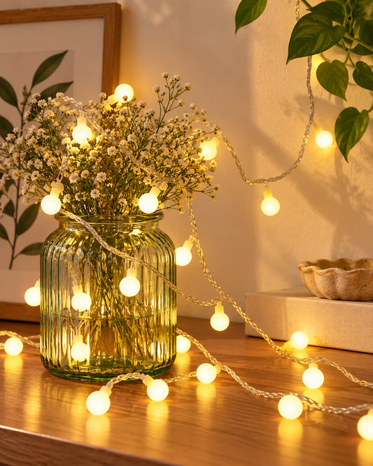 5M Snowflake Shaped LED String Lights for Christmas Indoor Outdoor, Party,Festival Garden Decor