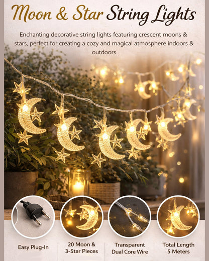 5M Snowflake Shaped LED String Lights for Christmas Indoor Outdoor, Party,Festival Garden Decor
