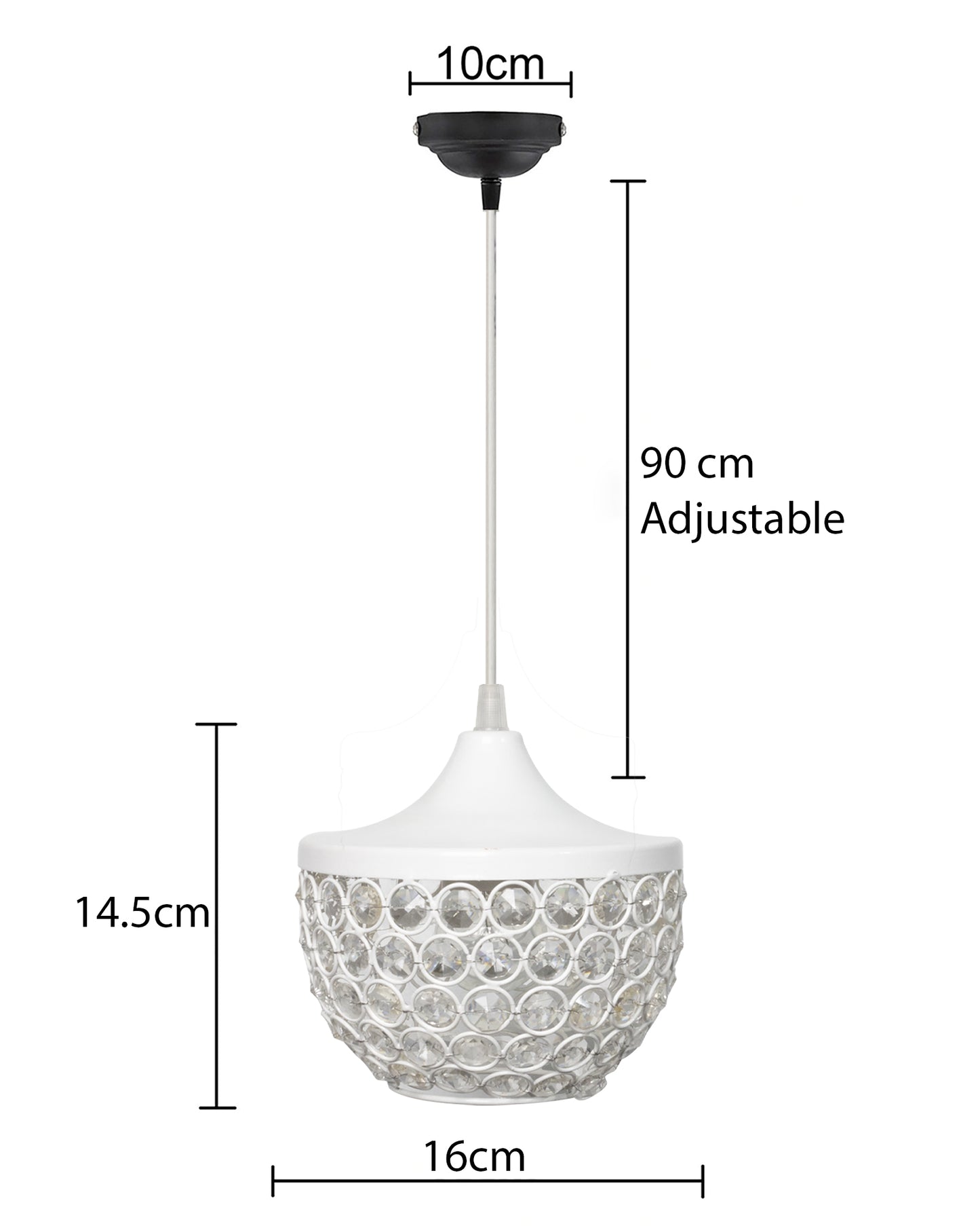 6" Glossy Crystal hanging goblet light, ceiling light, Nordic E27 pendant