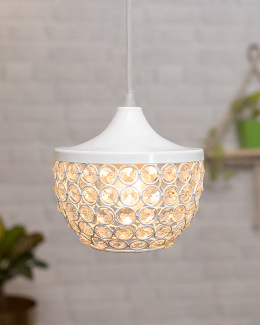 6" Glossy Crystal hanging goblet light, ceiling light, Nordic E27 pendant