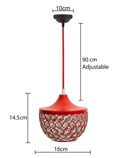 6" Glossy Crystal hanging goblet light, ceiling light, Nordic E27 pendant