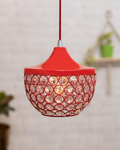 6" Glossy Crystal hanging goblet light, ceiling light, Nordic E27 pendant