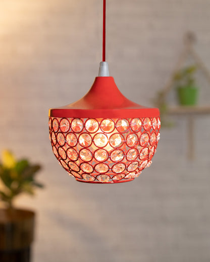 6" Glossy Crystal hanging goblet light, ceiling light, Nordic E27 pendant