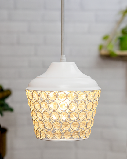 6.5" Glossy Crystal hanging lantern light, ceiling light, Nordic E27 pendant