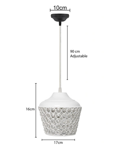 6.5" Glossy Crystal hanging lantern light, ceiling light, Nordic E27 pendant