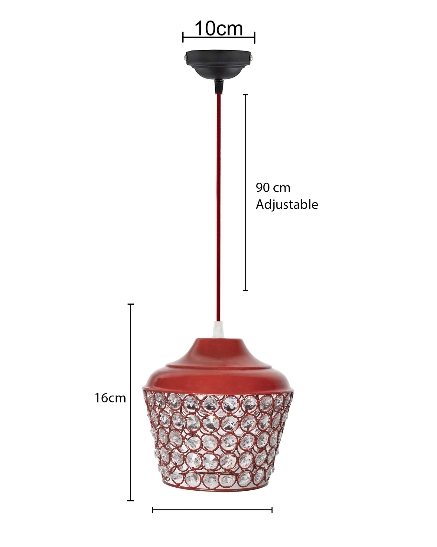 6.5" Glossy Crystal hanging lantern light, ceiling light, Nordic E27 pendant