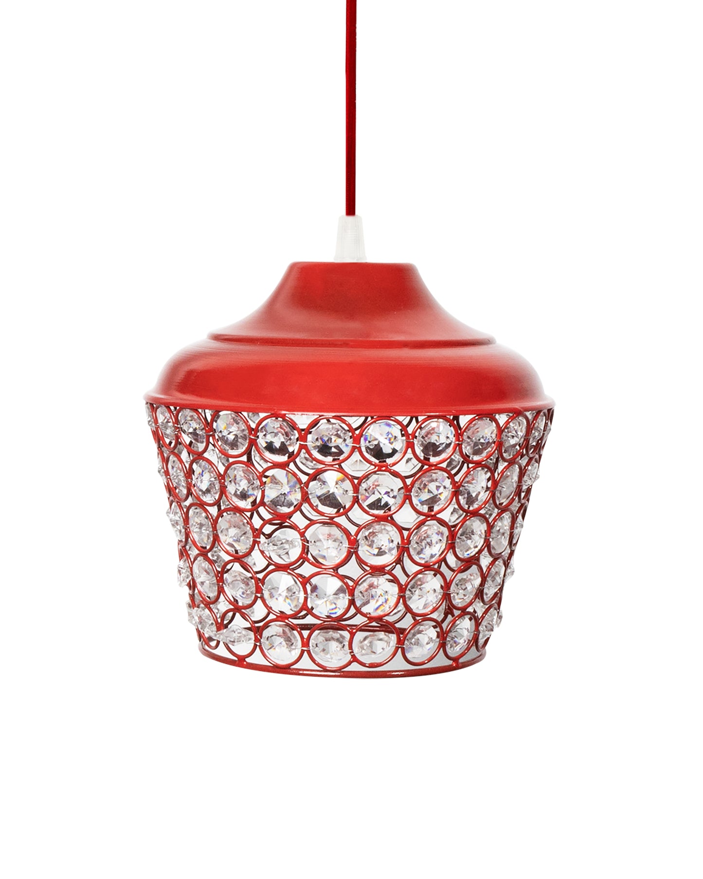 6.5" Glossy Crystal hanging lantern light, ceiling light, Nordic E27 pendant