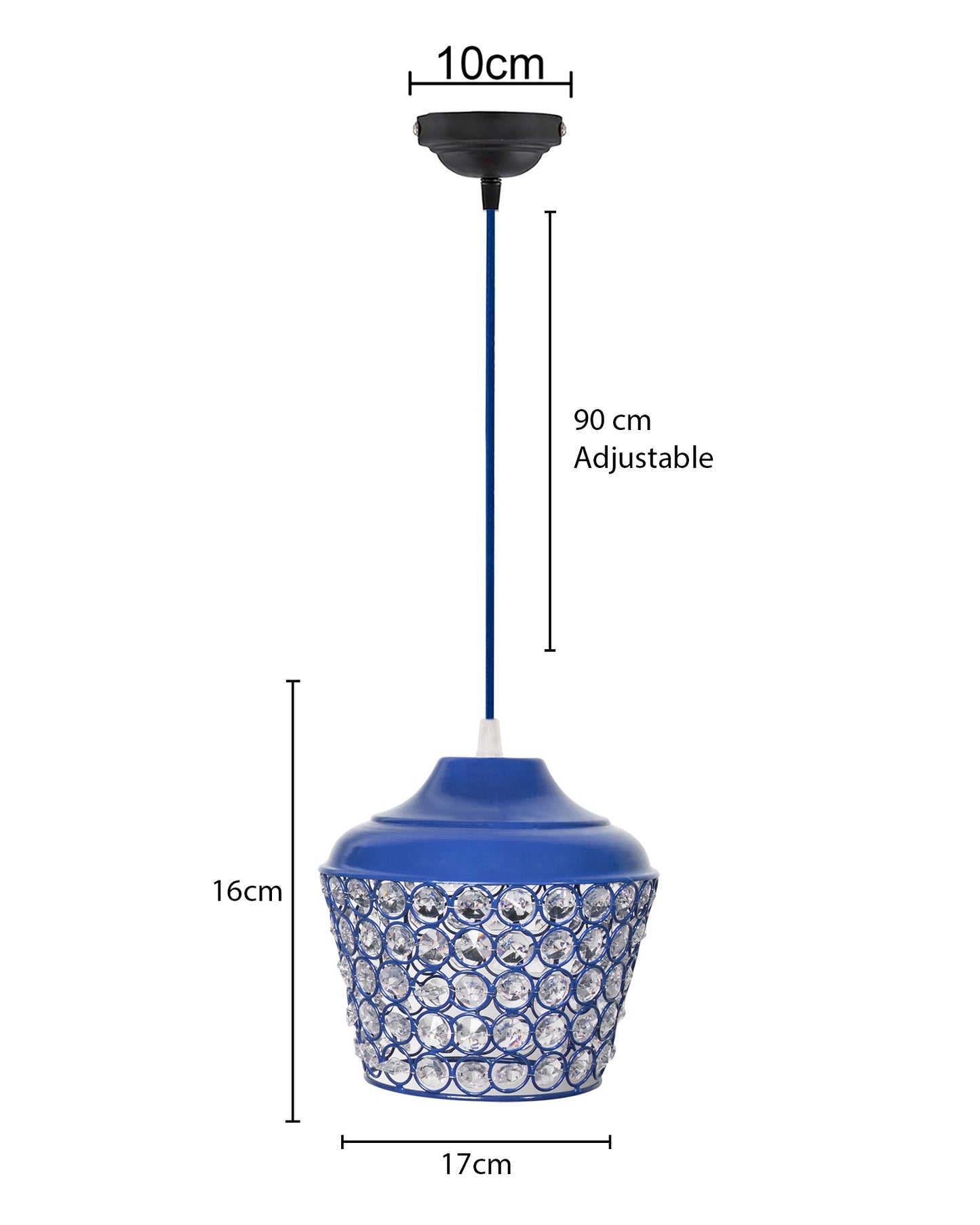 6.5" Glossy Crystal hanging lantern light, ceiling light, Nordic E27 pendant