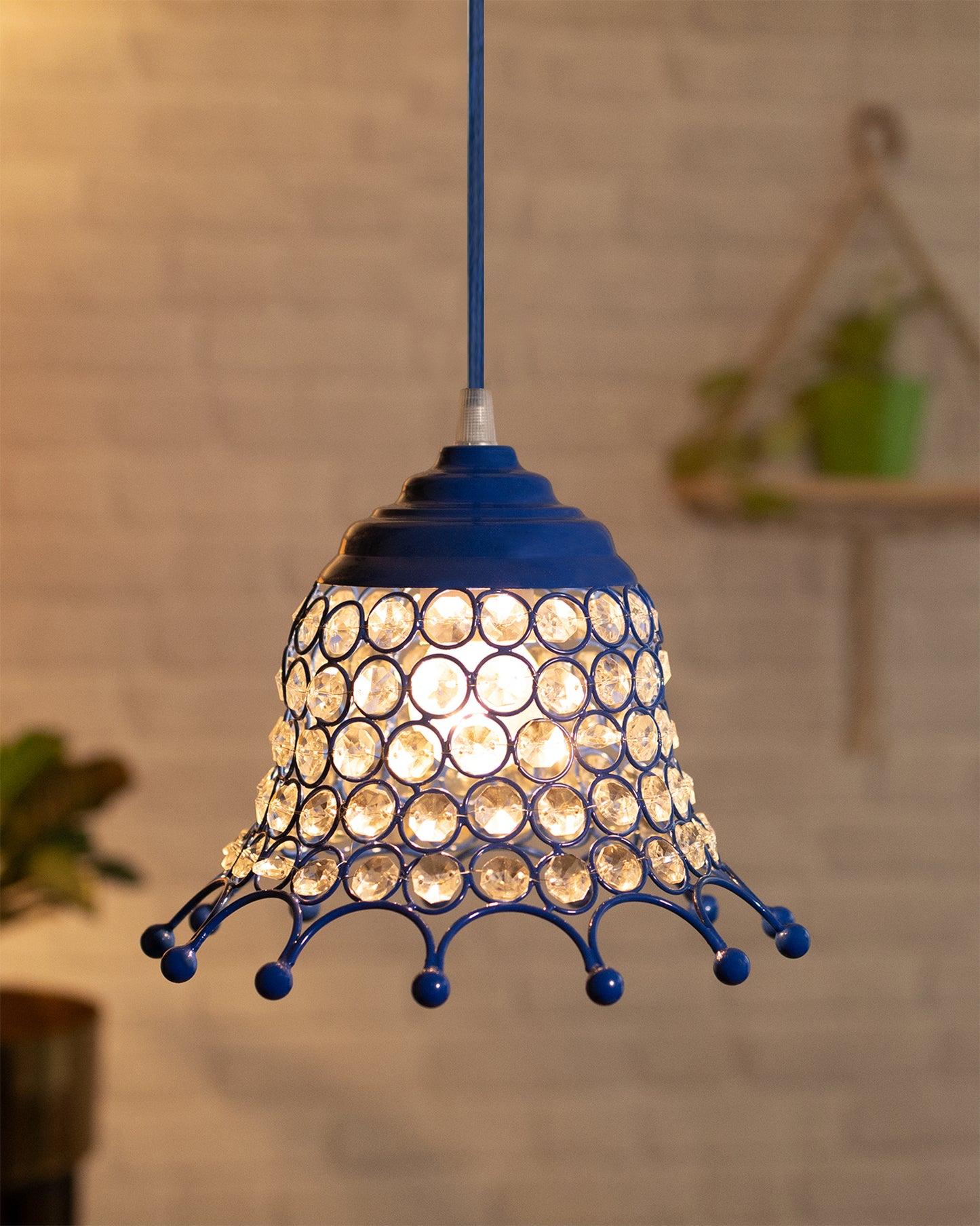 Glossy Hanging crystal pendant light, Adjustable Pendant Light Fixture for Kitchen Dinning Room Bedroom