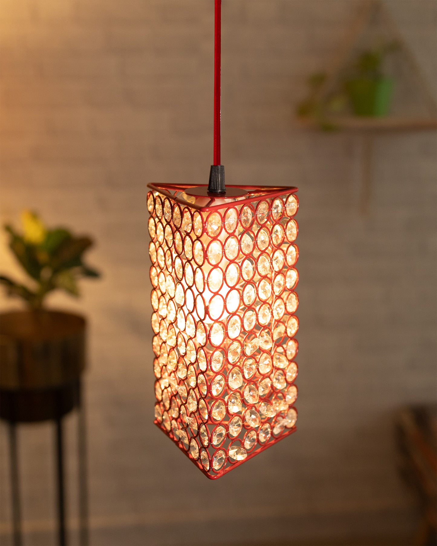 Glossy Hanging crystal Chandelier Vintage Industrial Vintage Pendant Ceiling Light