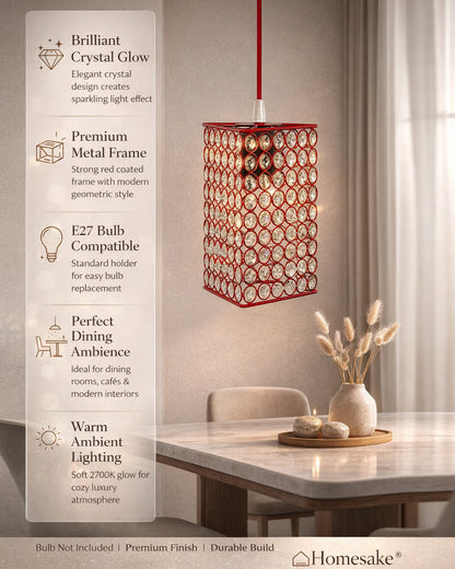 Glossy Hanging crystal Chandelier Vintage Industrial Vintage Pendant Ceiling Light
