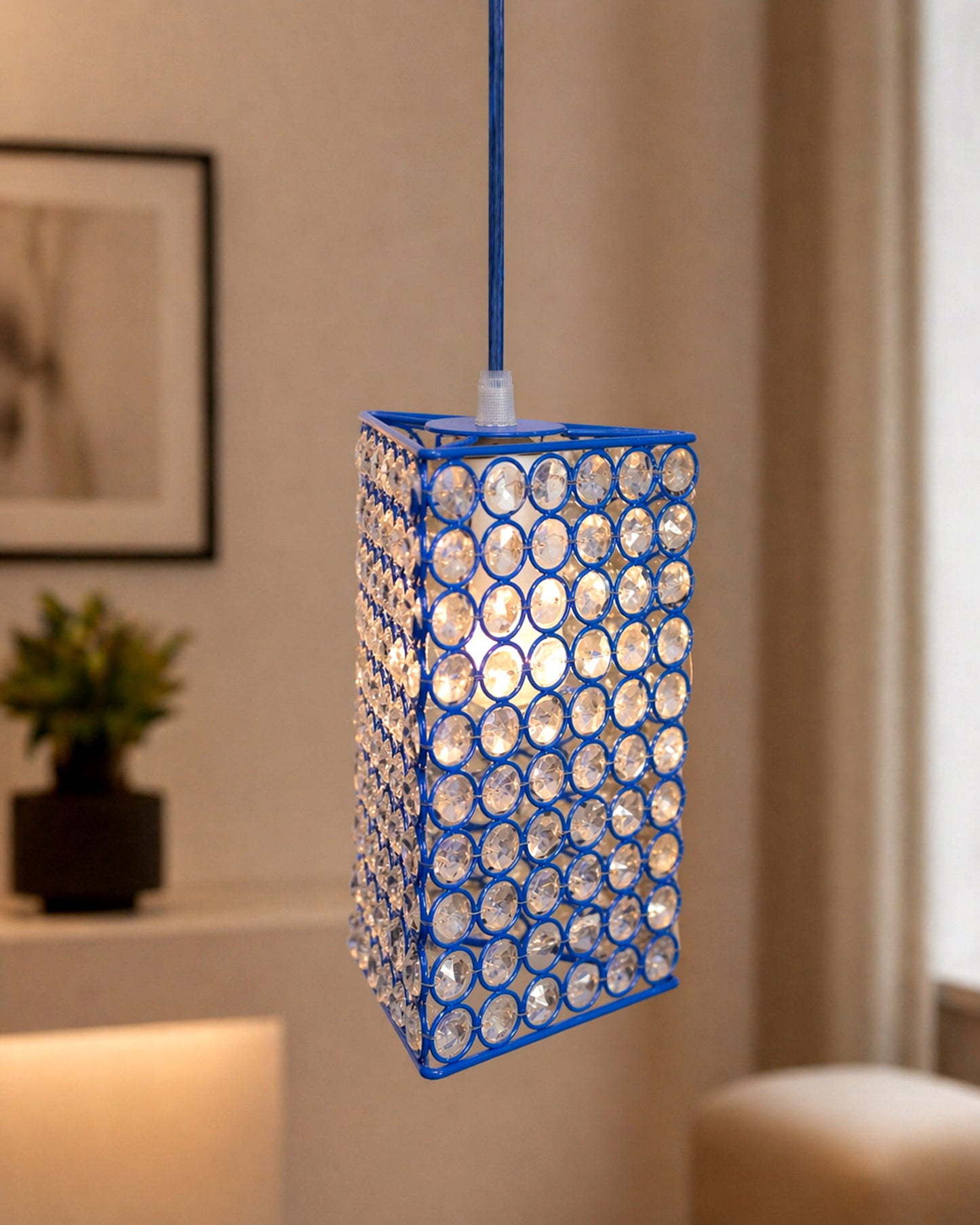 Glossy Hanging crystal Chandelier Vintage Industrial Vintage Pendant Ceiling Light